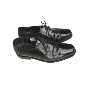 Samuel Windsor Black Leather Square  Toe Lace Up Oxfords Shoes Men's 8